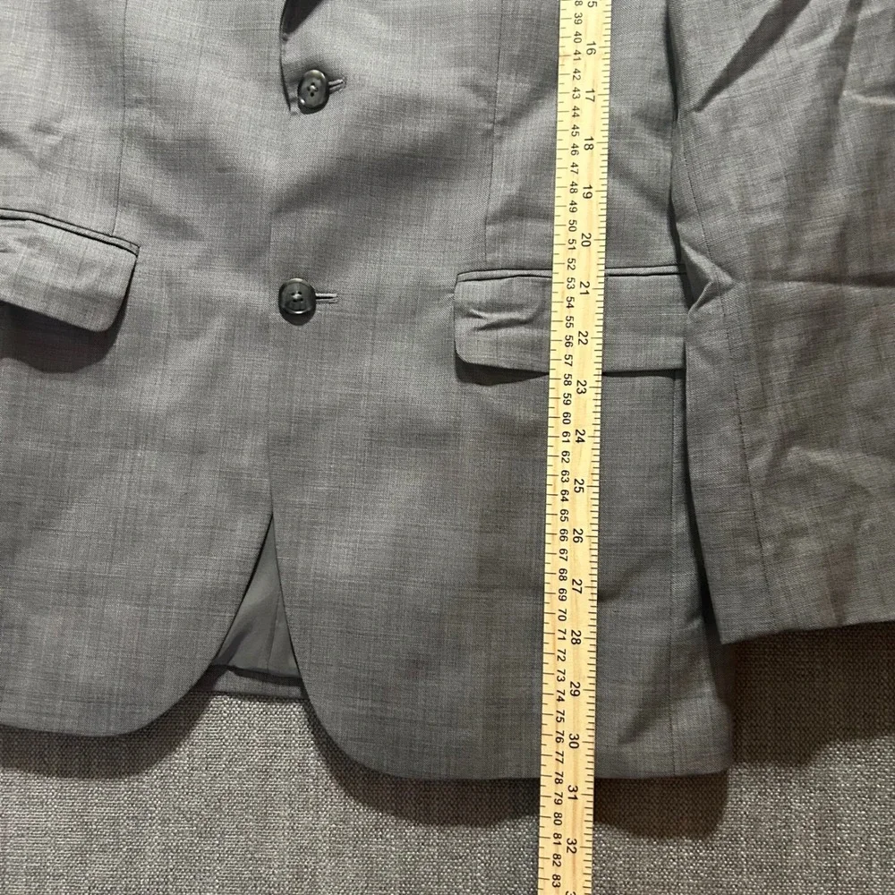 Jos A Bank Traveler Blazer Mens 38R Grey Tailored Fit 2 Button 100% Wool Jacket